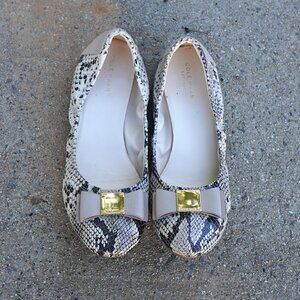 Cole Haan 8C Snakeskin Print Grand OS Ballet Flats Driving Shoes